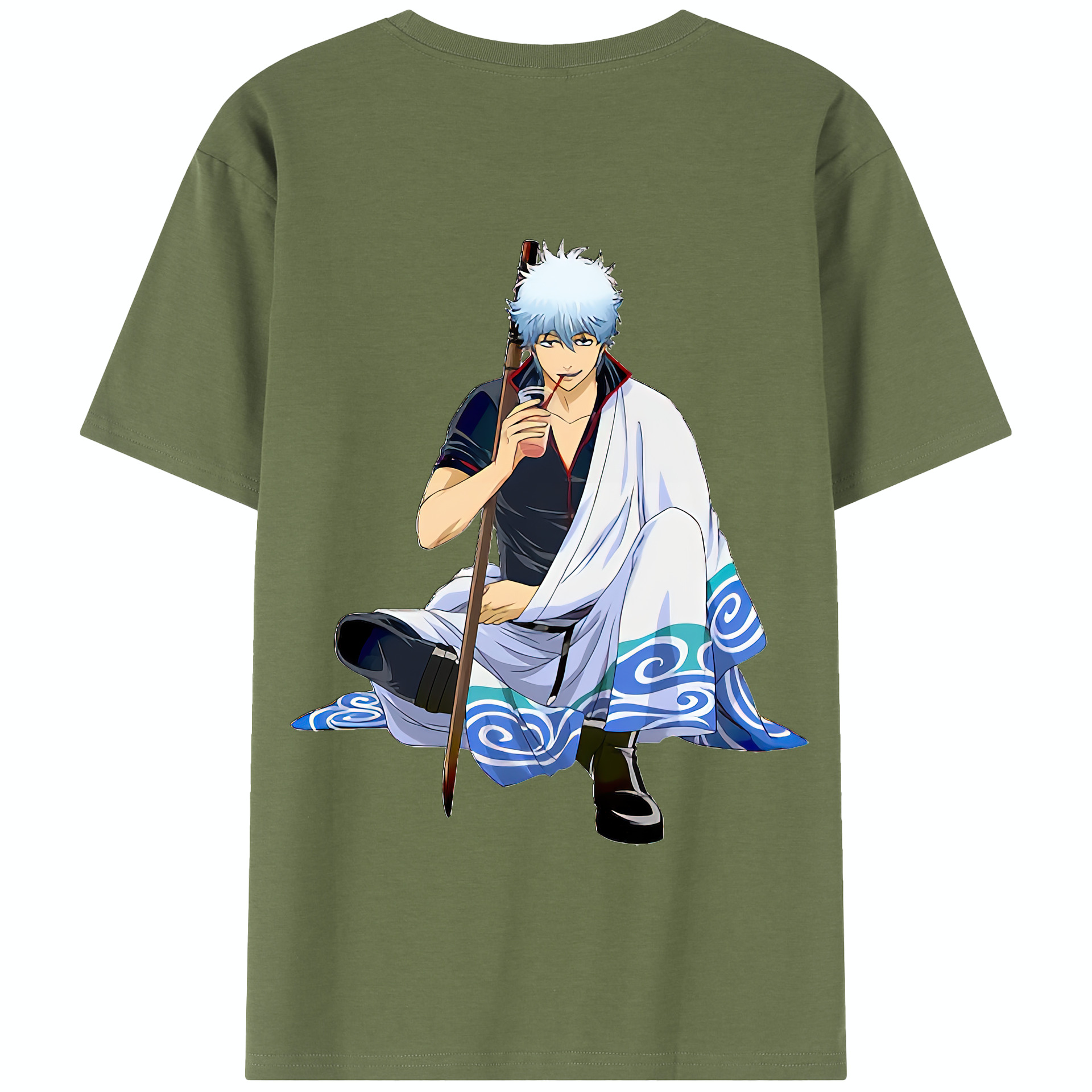 （画像用） ぎんたま 坂田銀時（さかたぎんとき） 神楽 志村新八（しむら しんぱち） GINTAMA Sakata Gintoki Kagura Shimura Shinpachi 綿100％半袖Tシャツ（背面プリント）